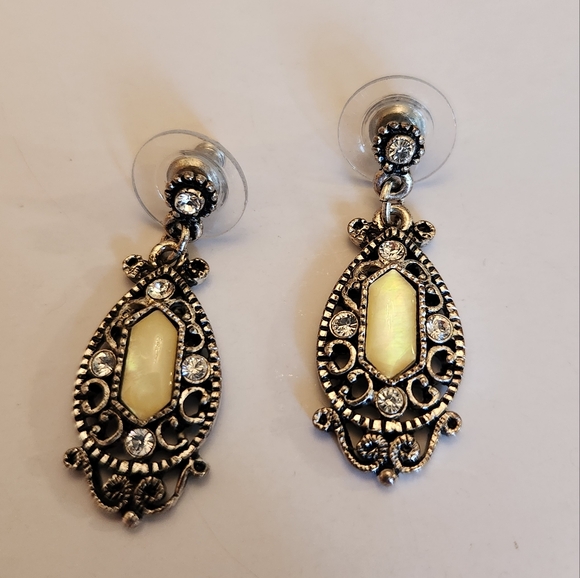 Vintage 1928 victorian style earrings crystal - Picture 3 of 5